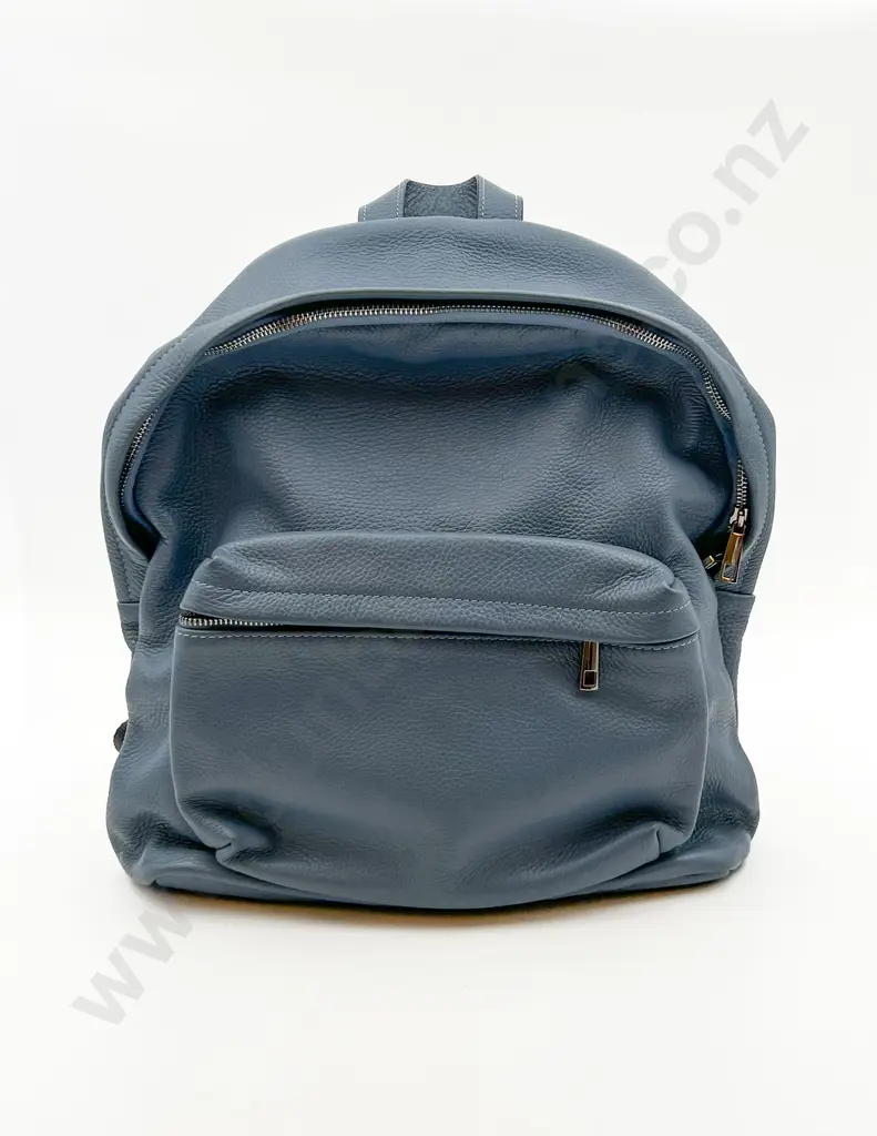 Blue Leather Backpack Purse Image 1++