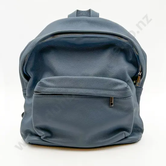 Blue Leather Backpack Purse