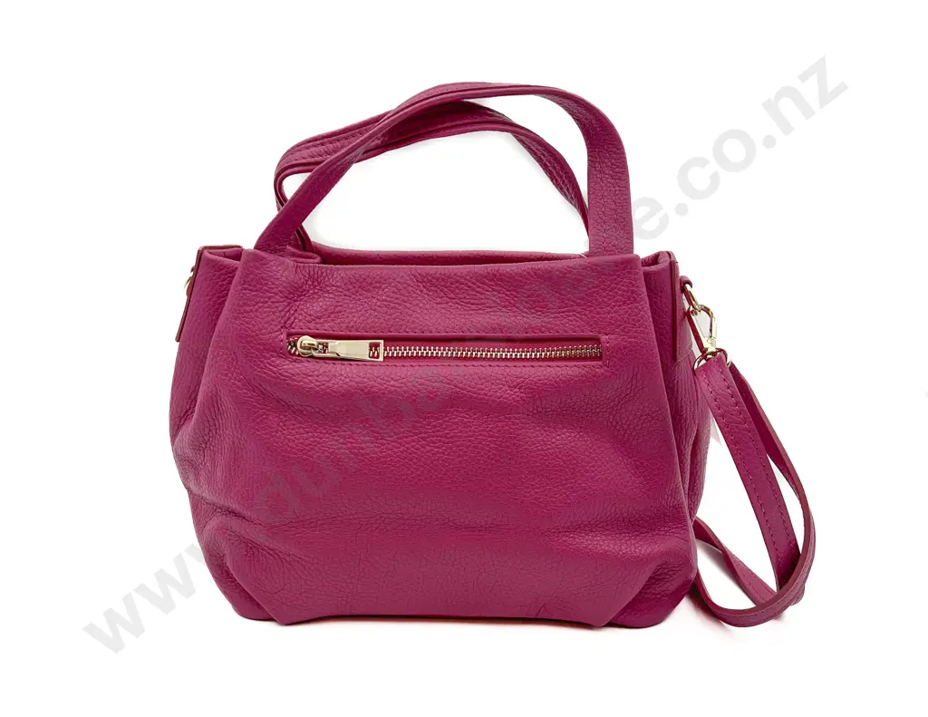 Made in Italy Pink Leather Across Body Strap Bag Image 1++