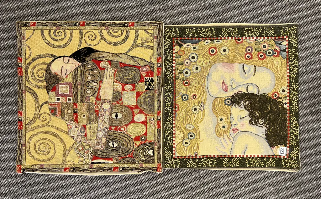 Two Art Theme Brocade Cushion Covers Image 1++