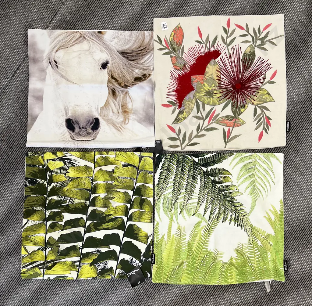 Four Cotton Print Cushion Covers Image 1++