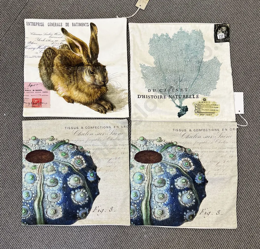 Four Cotton Print Cushion Covers Image 1++