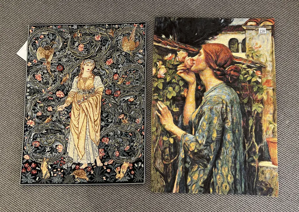 Two Made in Flanders Cotton Tapestry Wall Hangings Image 1++