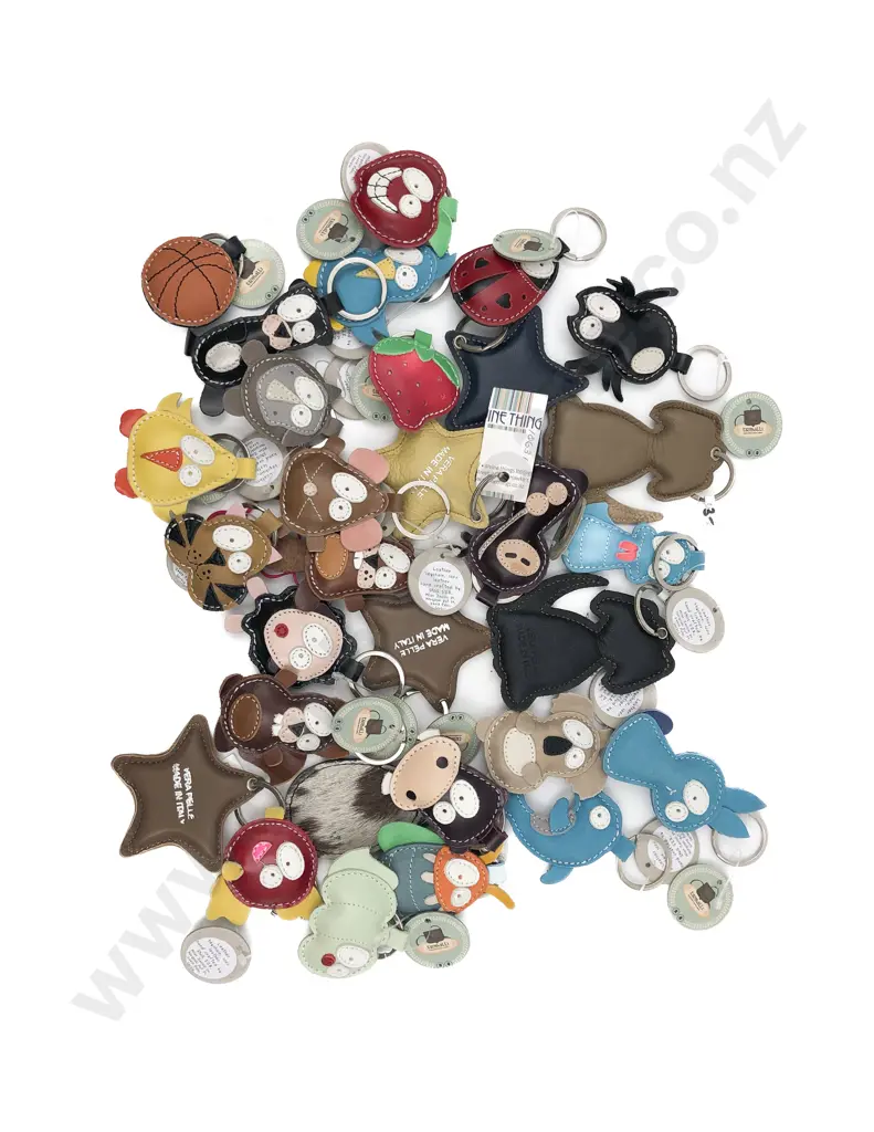 Qty Novelty Leather Key Ring Holders Image 1++