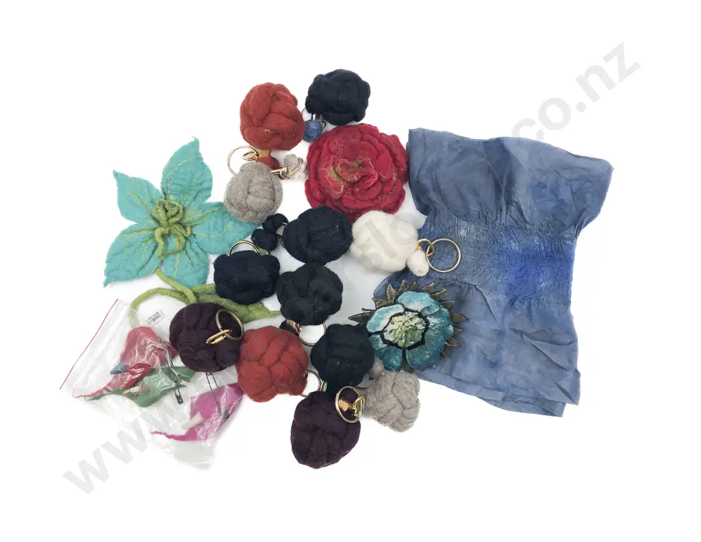 Qty Felt 'Ball' Key Ring Holders Image 1++