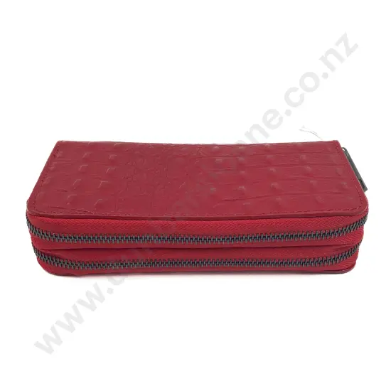 Made in Italy Red Leather Two Section Purse
