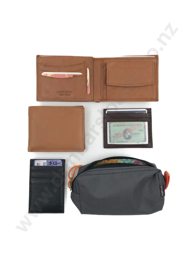 Two Leather Wallets Two Card Holders and Purse Image 1++