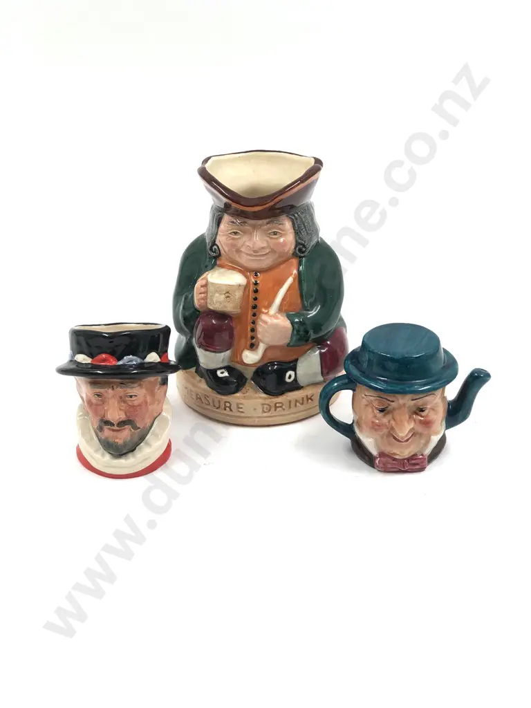 RD "Honest Measure" Toby Jug Together With Small RD Beefeater Character Jug and Tiny Character Teapot Image 1++
