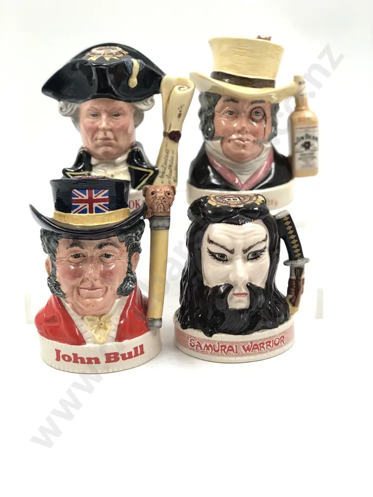 Four Assorted RD Jim Beam Whiskey Character Jugs Image 1++