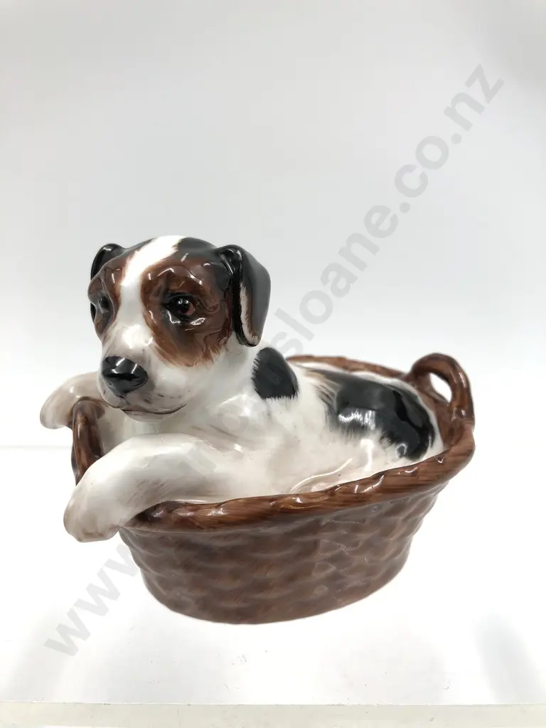 RD Dog in Basket Figurine Image 1++