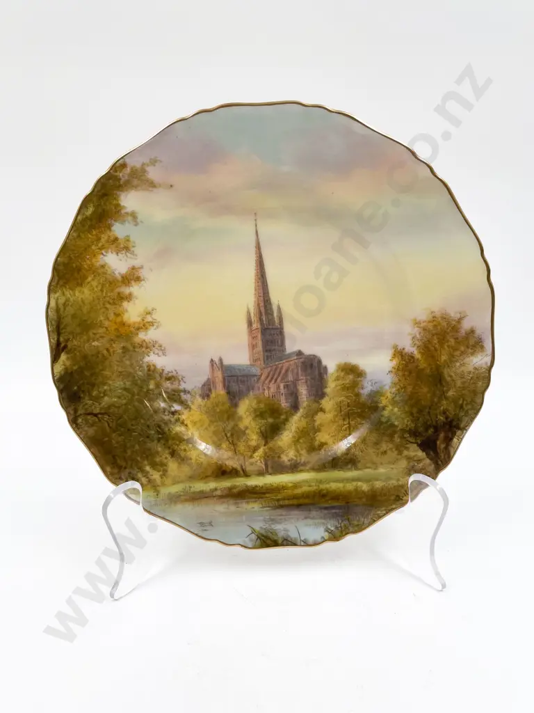 Two Royal Worcester Cathedral Plates Image 1++