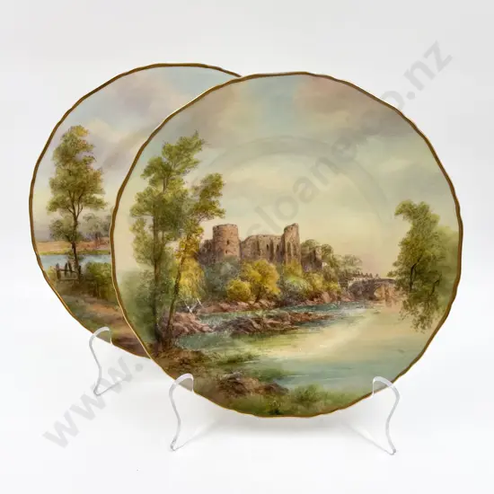 Two Royal Worcester Scenic Plates