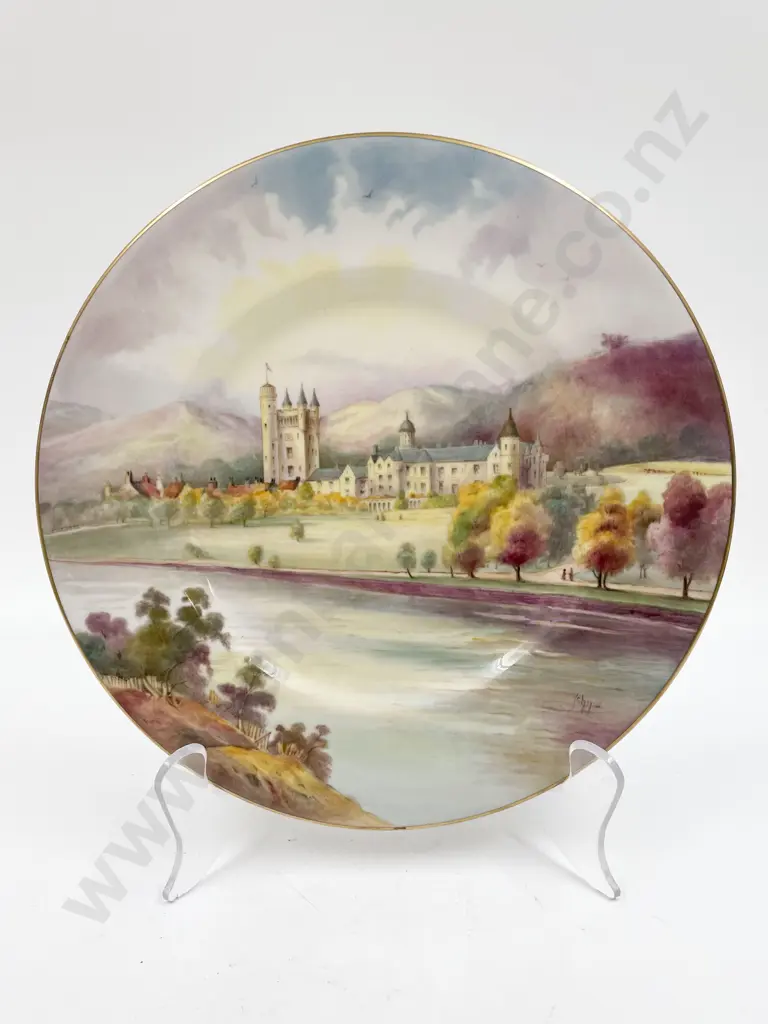 Two Royal Worcester Castle Plates Image 1++