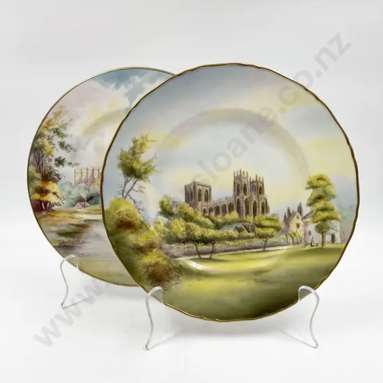 Two Royal Worcester Scenic Plates