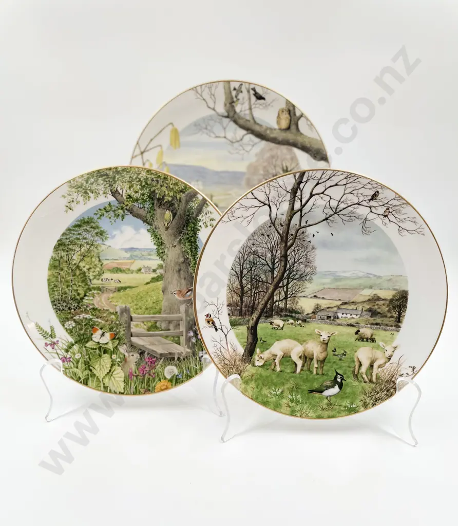 Six Royal Worcester Peter Barrett Seasons Plates Image 1++