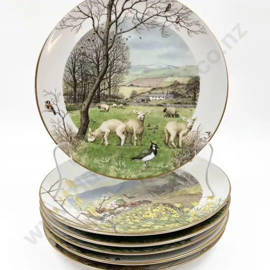 Six Royal Worcester Peter Barrett Seasons Plates