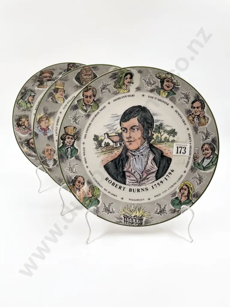 Three RD Head Rack Plates of Literary Figures Image 1++