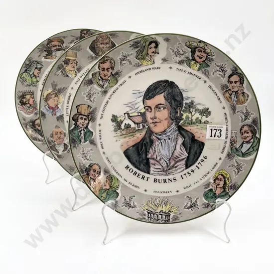 Three RD Head Rack Plates of Literary Figures