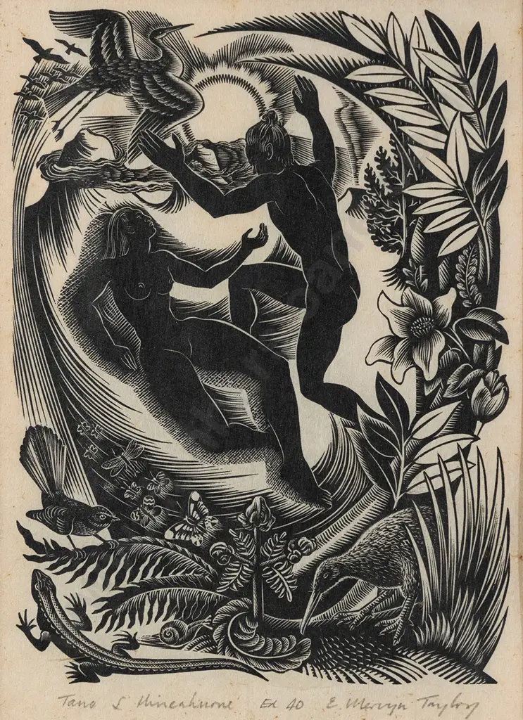 E. Mervyn Taylor (1906 - 1964) - Tāne & Hineahuone (Tāne the Creator) Image 1++