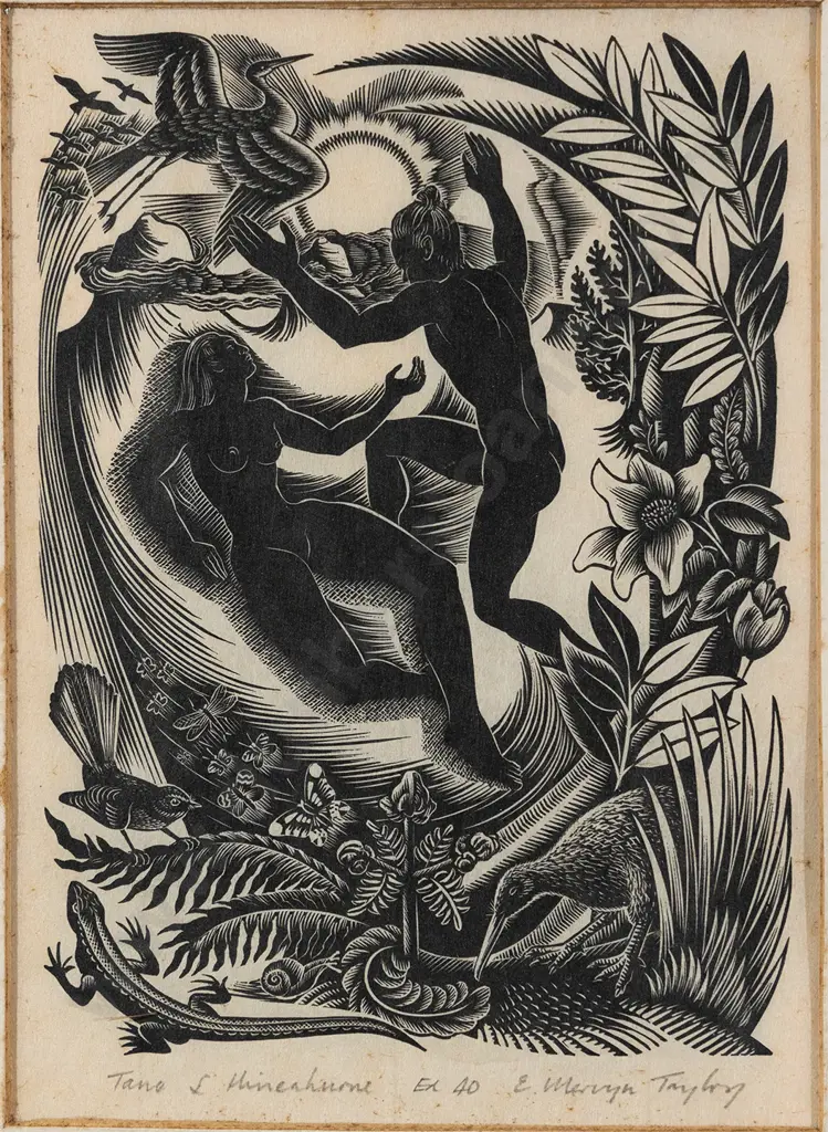 E. Mervyn Taylor (1906 - 1964) - Tāne & Hineahuone (Tāne the Creator) Image 1++