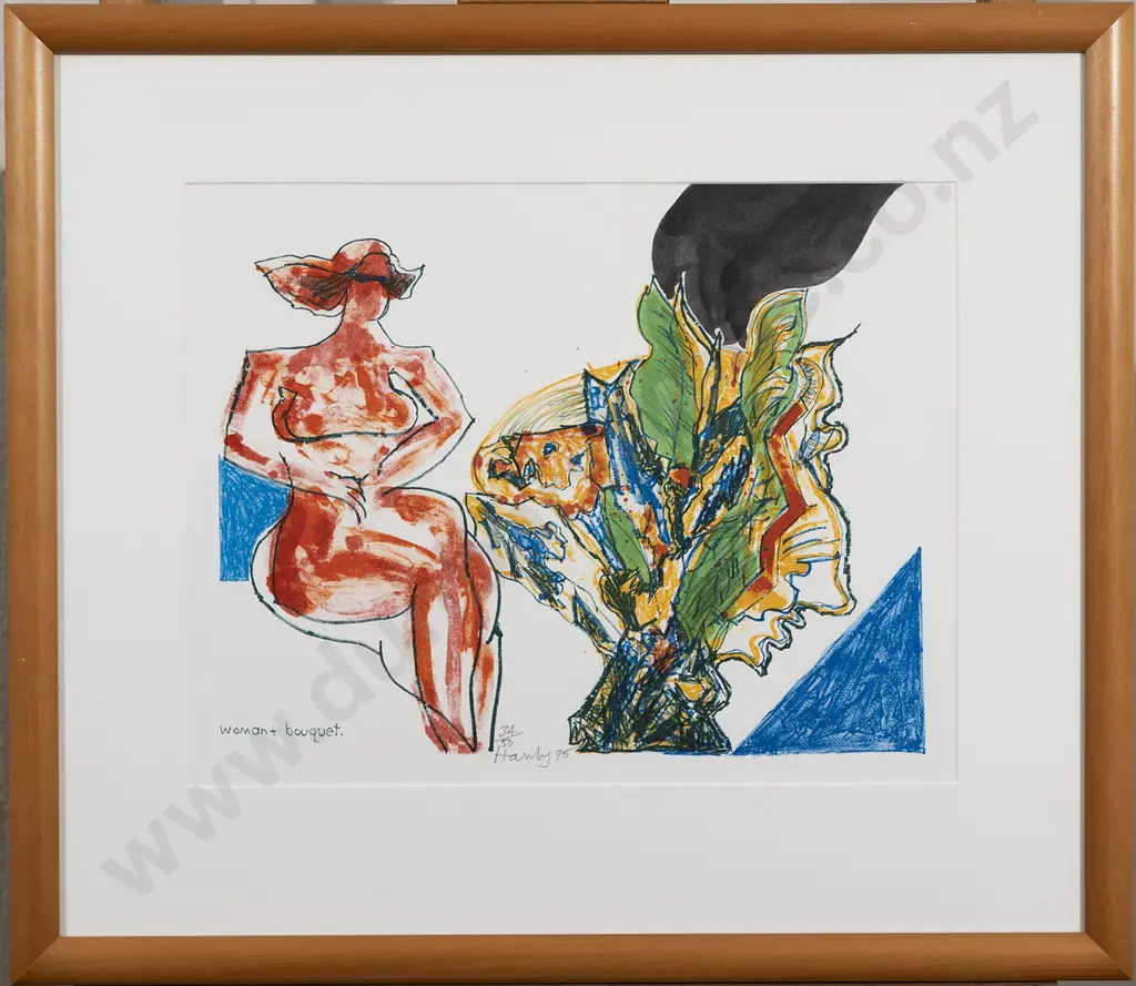 Pat Hanly (1932 - 2004) - Woman & Bouquet Image 1++