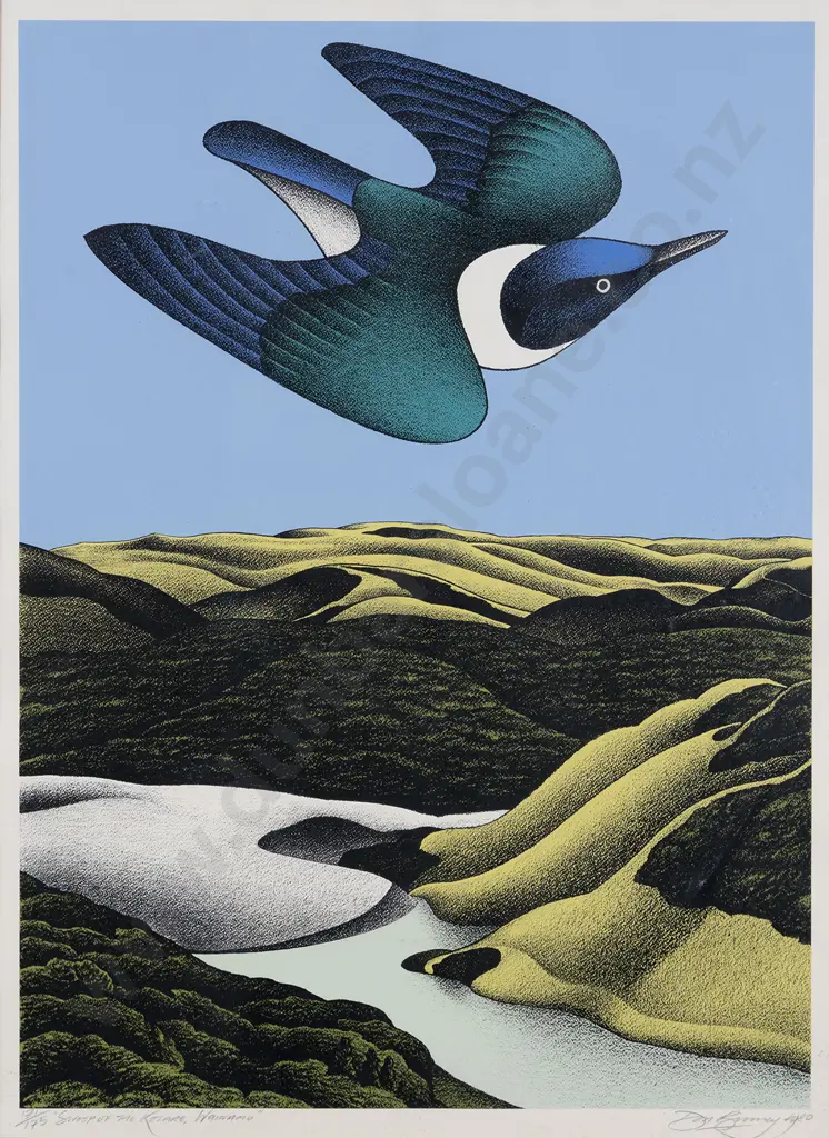 Donald Binney (1940-2012) - Swoop of the Kotare Image 1++
