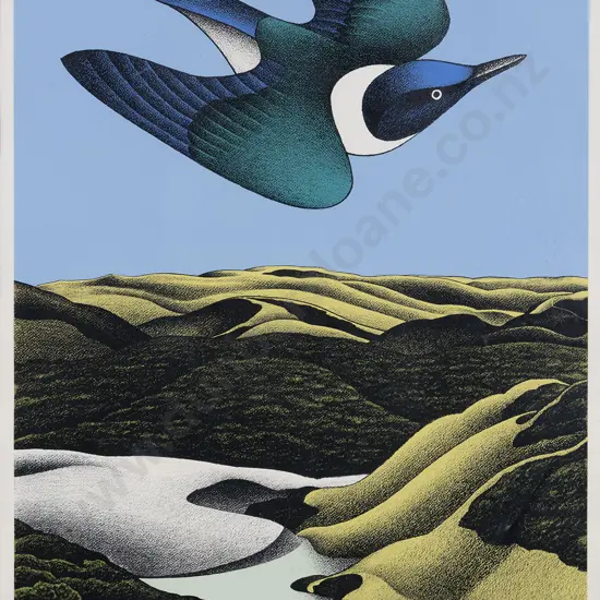 Donald Binney (1940-2012) - Swoop of the Kotare