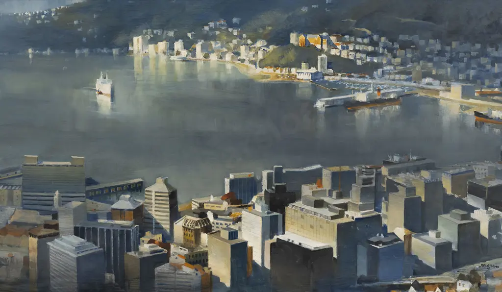 Peter McIntyre (1910 - 1995) - The City from Mt Tinakori Image 1++