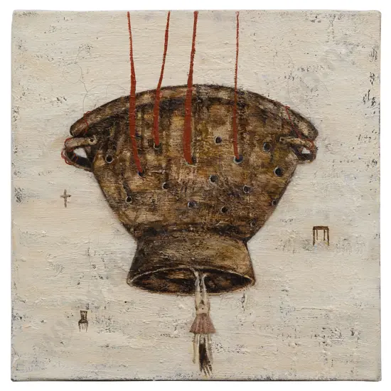 Seraphine Pick (b 1964) - Untitled (Colander with figure) 1993