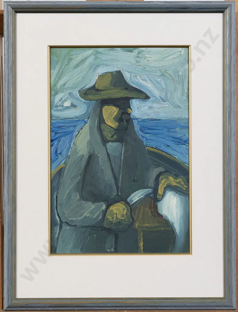 Michael Smither (b. 1939) - The Fisherman Guts a Fish Image 1++