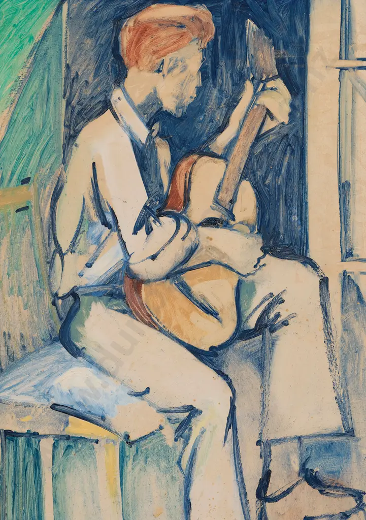 Michael Smither (b. 1939) - David Fowler Plays his Guitar Image 1++