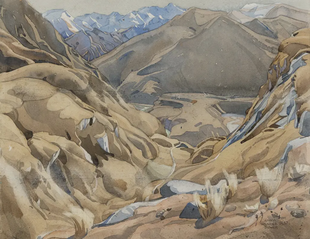 Olivia Spencer-Bower (1905 - 1982) - Untitled (mountain landscape) Image 1++