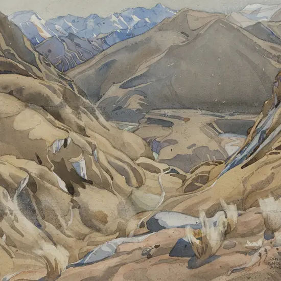 Olivia Spencer-Bower (1905 - 1982) - Untitled (mountain landscape)