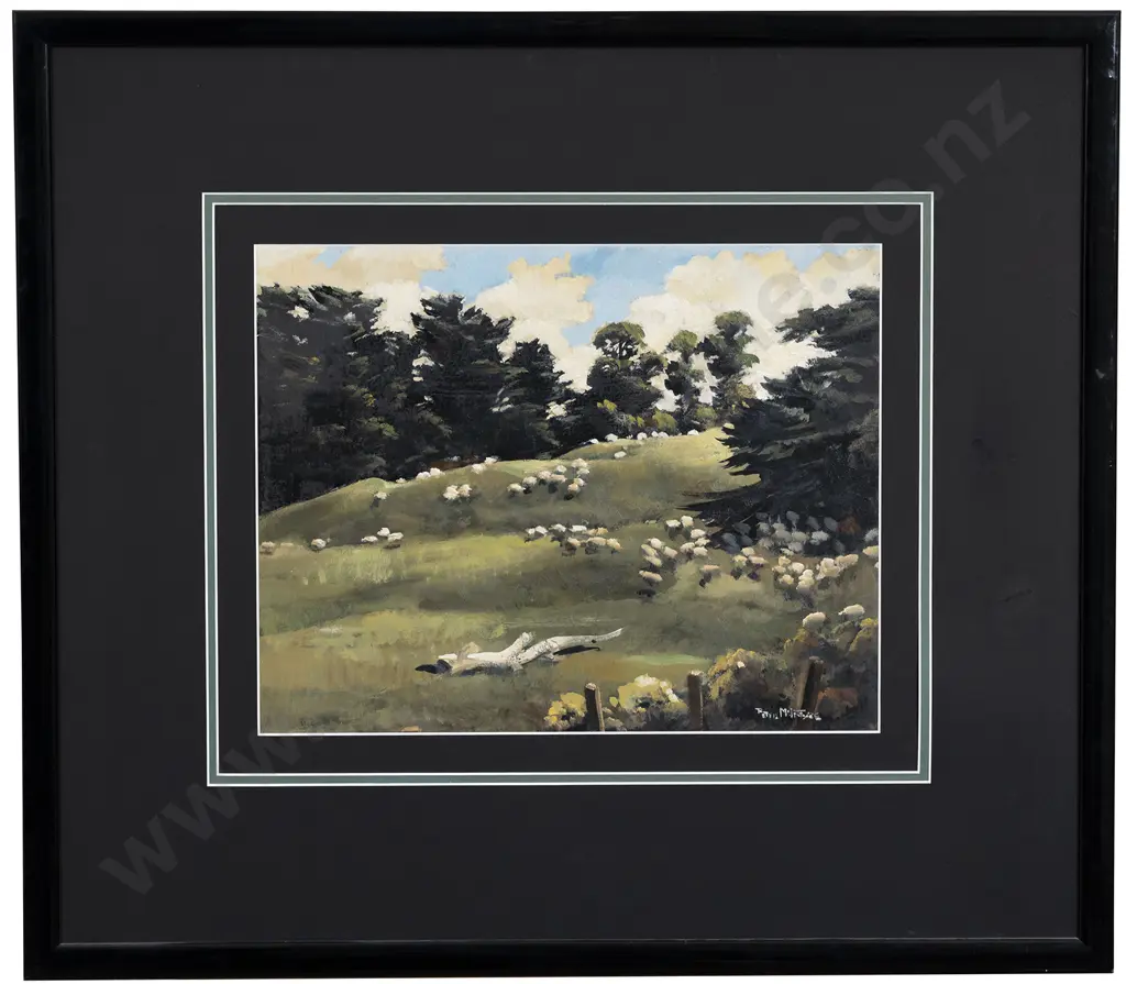 Peter McIntyre (1910 - 1995) - Grazing Sheep Image 1++