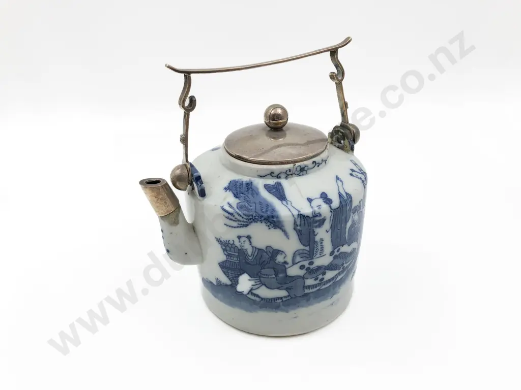 Blue and White Teapot with S/S Bindings (Faults) Image 1++