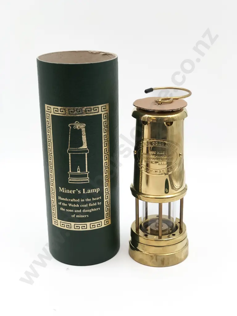 As New Reproduction Welsh Miners Lamp in Original Box Image 1++