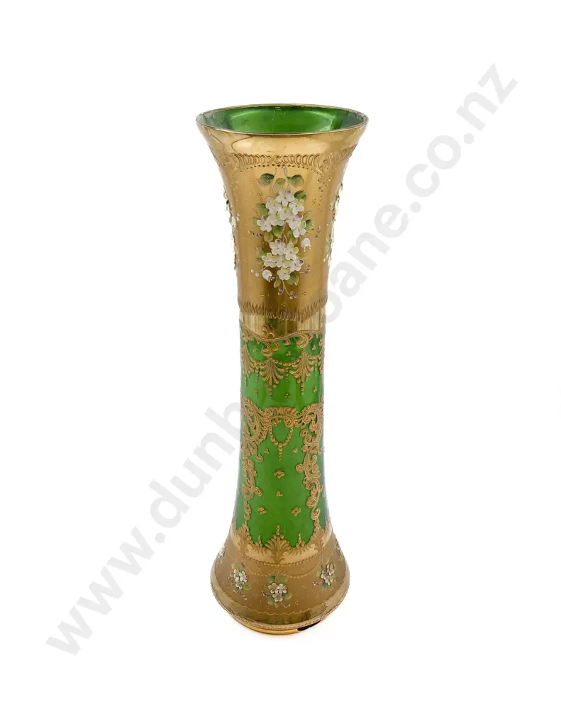 Large Venetian Green Glass Vase Image 1++