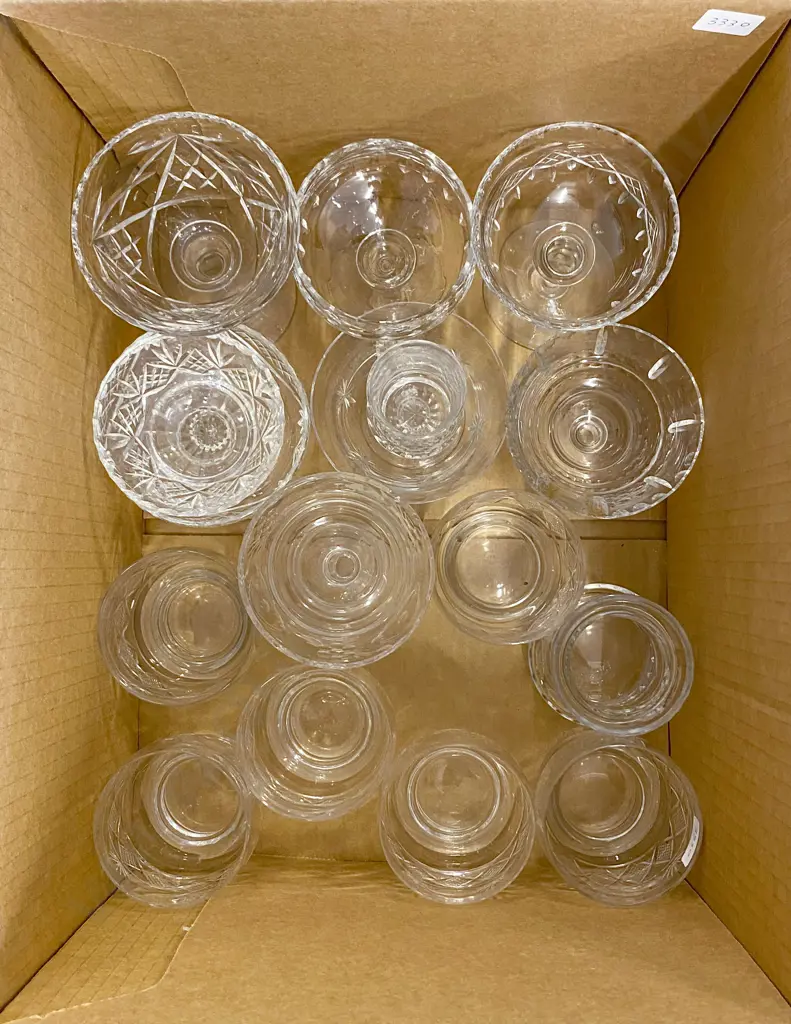 Small Box of Assorted Crystal and Glassware Image 1++