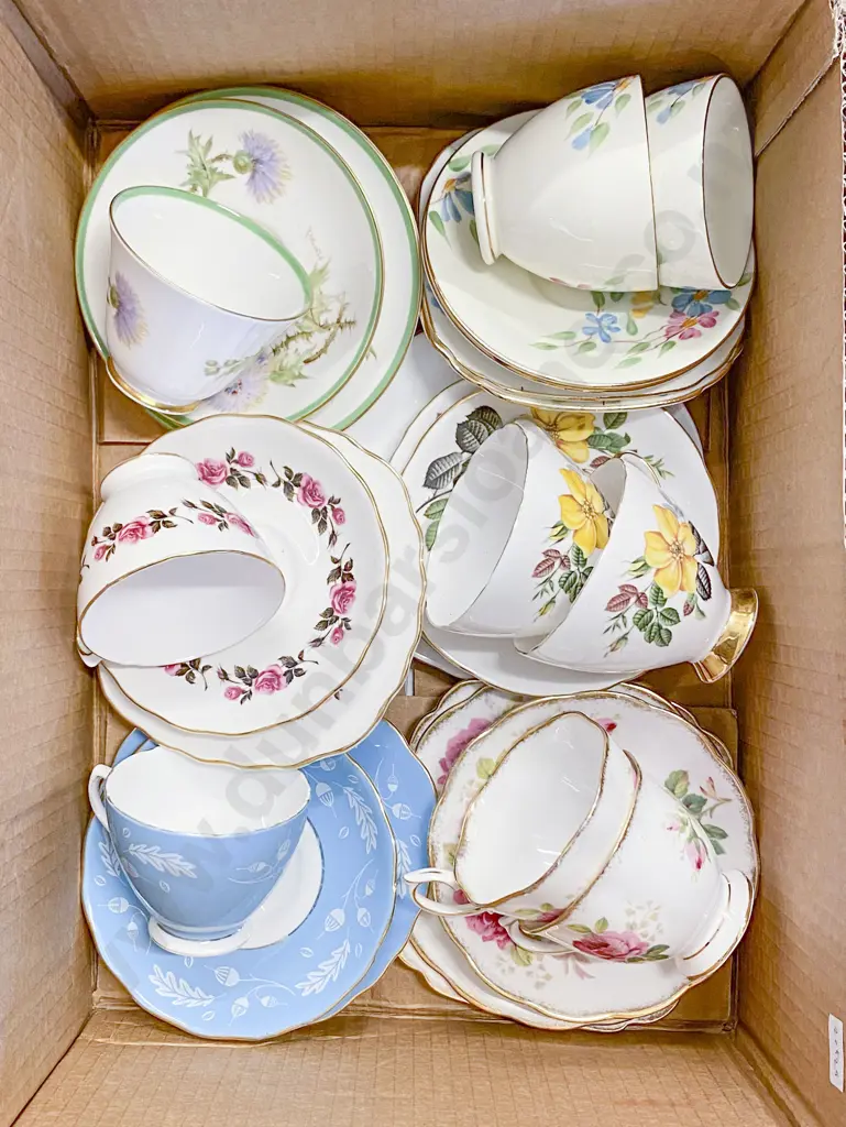Box of Assorted Fancy Tea China Including Royal Albert Image 1++