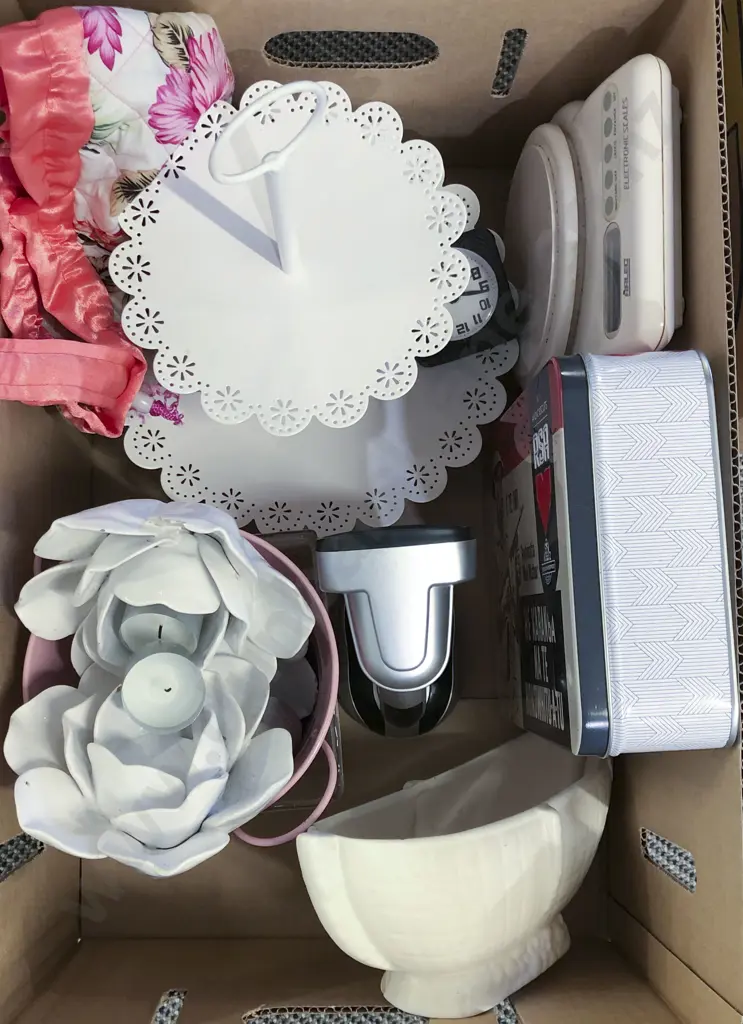 Crown Lynn Vase (Chip) Together with Two Tier Cake Stand etc Image 1++