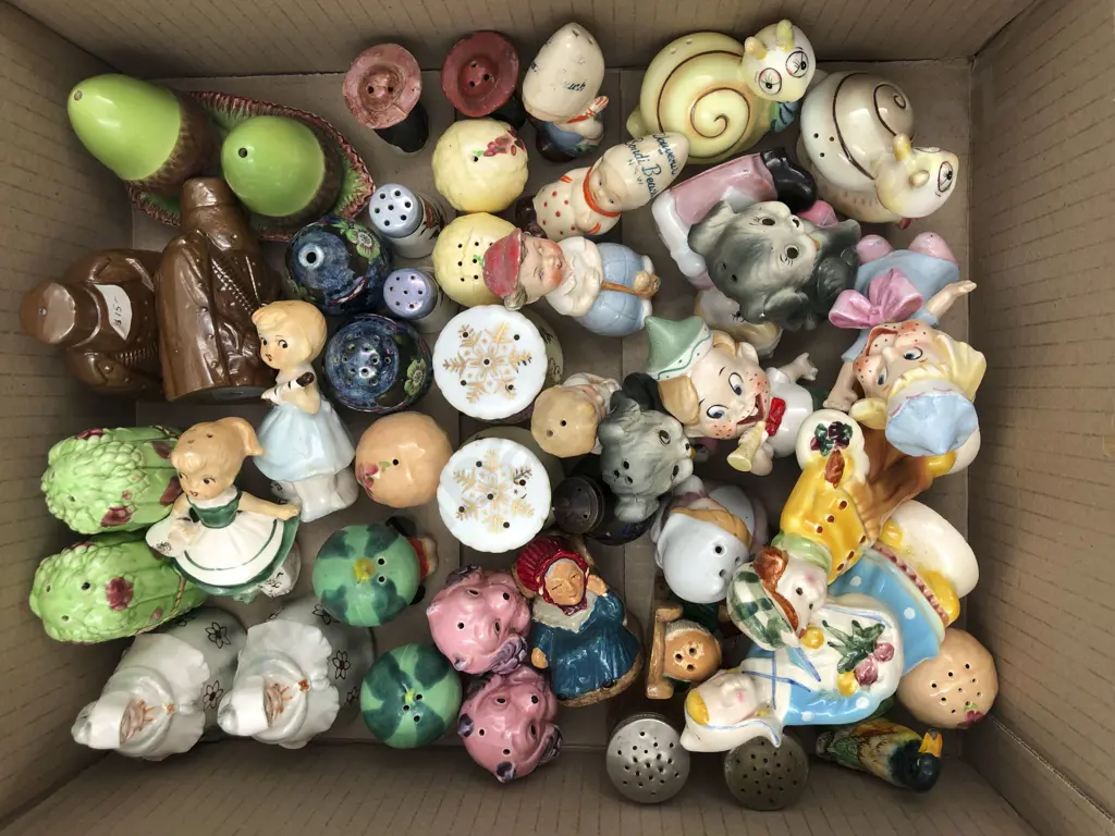 Box Qty of Assorted Novelty Salt and Peppers Image 1++