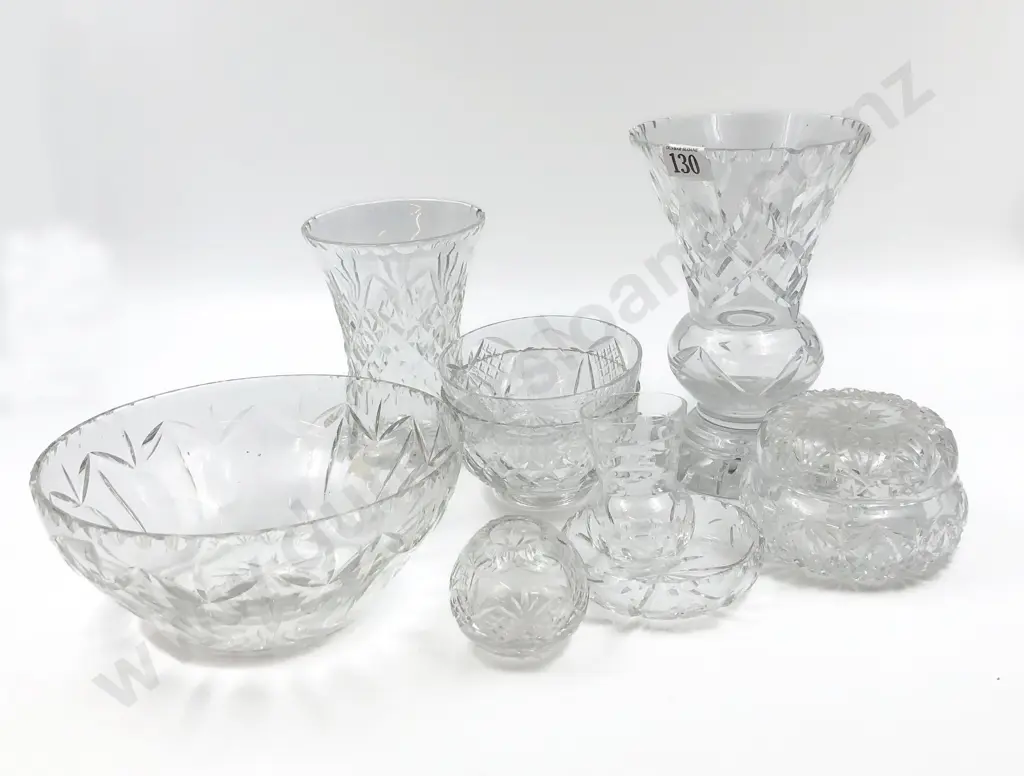 Qty of Assorted Crystal Including Vases and Fruit Bowls Image 1++