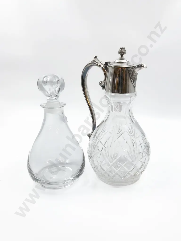 Crystal/Plated Wine Ewer Together With Glass Decanter Image 1++
