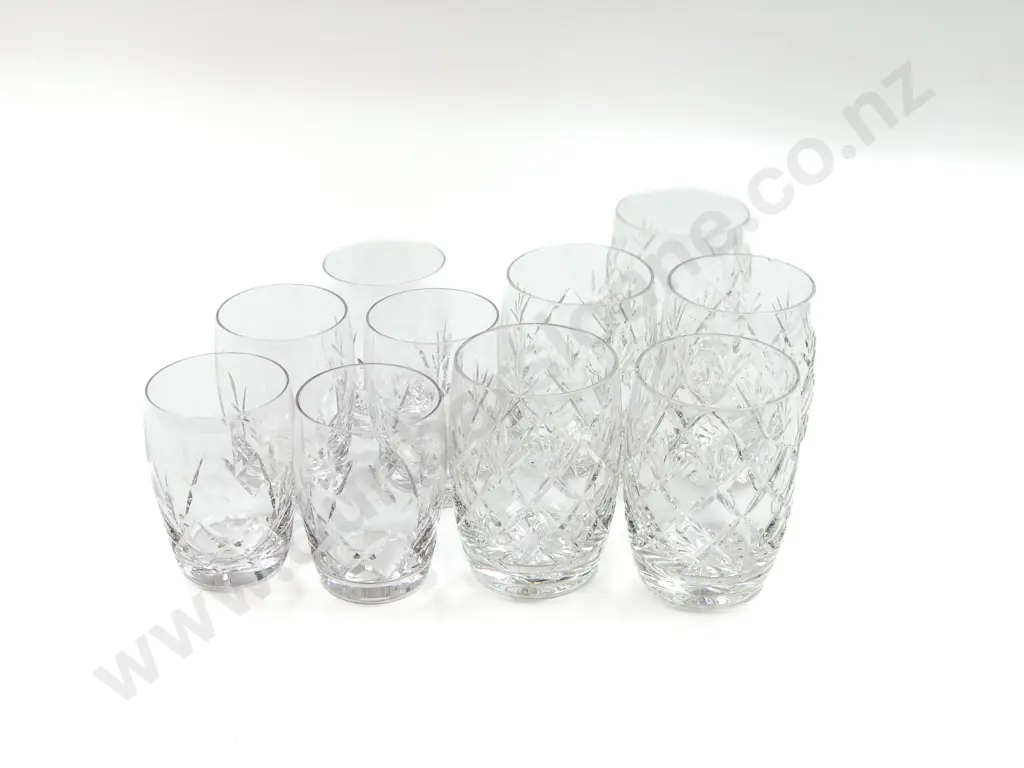 Five Webb & Corbett Crystal Tumblers Together with Five Smaller Stuart Crystal Tumblers (10) Image 1++