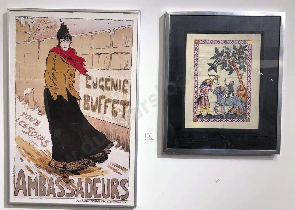 Rossano Fan - Bird in Landscape and Lucien Métivet Eugénie Buffet Poster (2) Image 1++