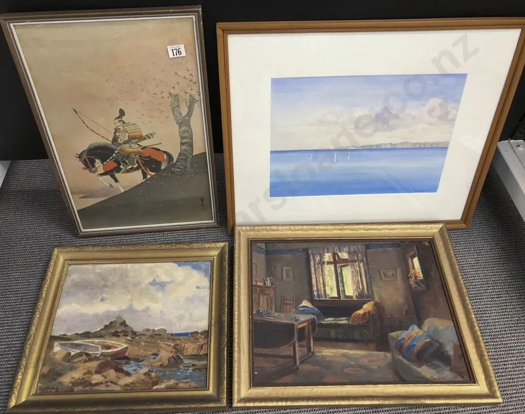 Three Assorted Original Works Together With One Asian Print (4) Image 1++