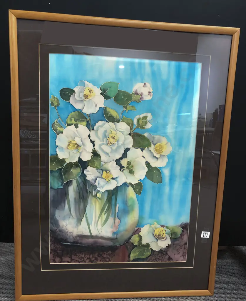 Framed Floral Silk Work Image 1++