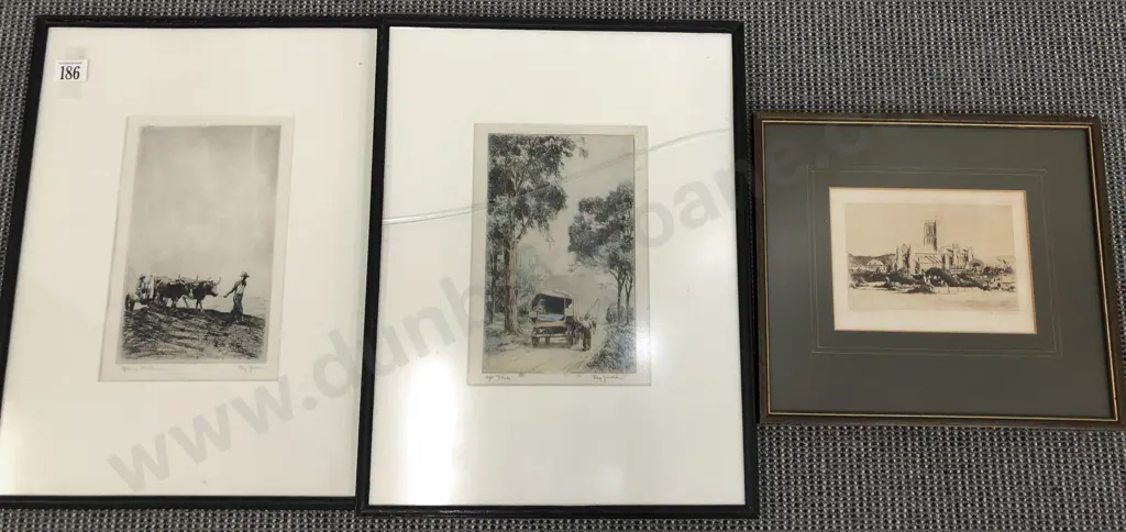 Two Reg Jordan Etching Prints and One Other (3) Image 1++