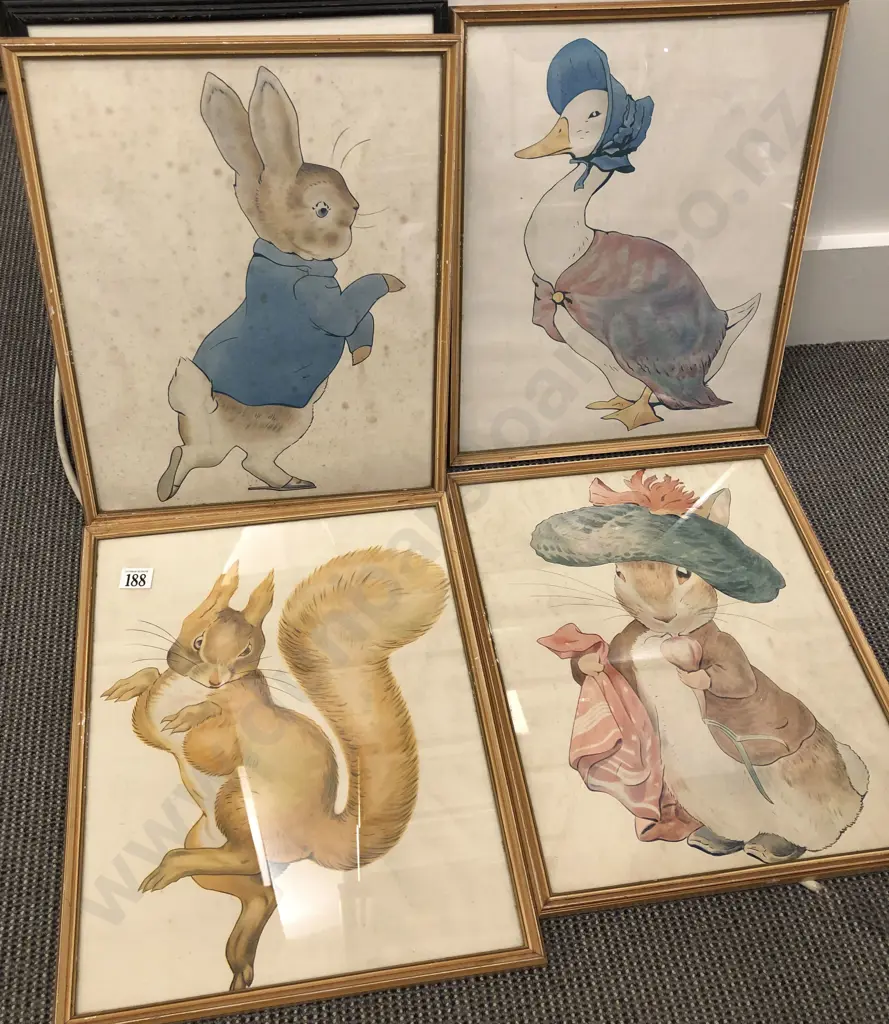 Four Beatrix Potter Animal Illustration Prints Image 1++