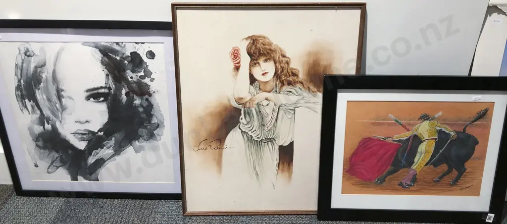 Three Assorted Framed Original Works Image 1++